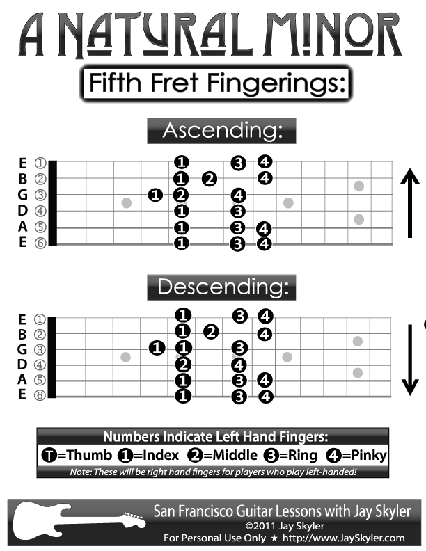 Am Guitar Scale Chart