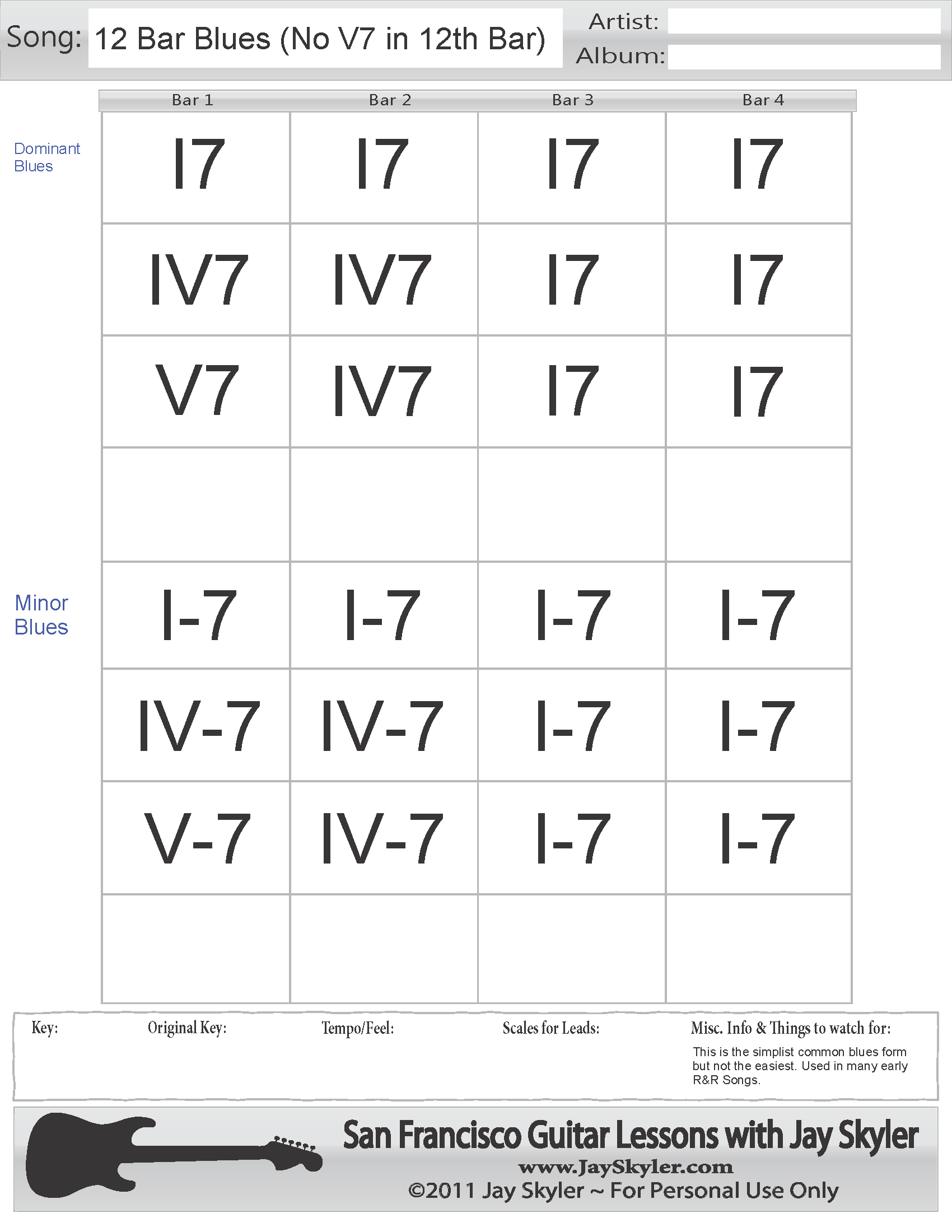 12 BAR BLUES No V7 In 12th Bar