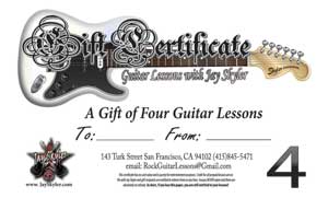 Gift Certifcate for Guitar Lessons in San Francisco, CA 4